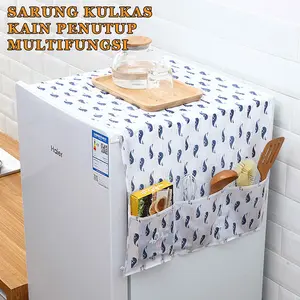 Kain Penutup Kulkas / Sarung Taplak Kulkas / Penutup Lemari Es / Multifungsi