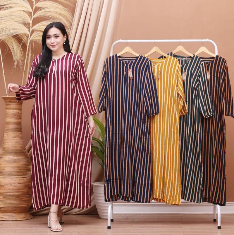 Product Introduction of PROMO 100rb dapat 3pcs daster lengan panjang berbagai motif bahan rayon kancing depan busui friendly 9