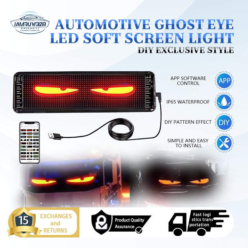 Đèn LED Màn Hình Mềm Đèn Xe Hơi Đèn Mắt Quỷ Động Điều Khiển Từ Xa Không Dây Đèn Trang Trí Cửa Sổ Xe Tải Tự Làm Thông Dụng