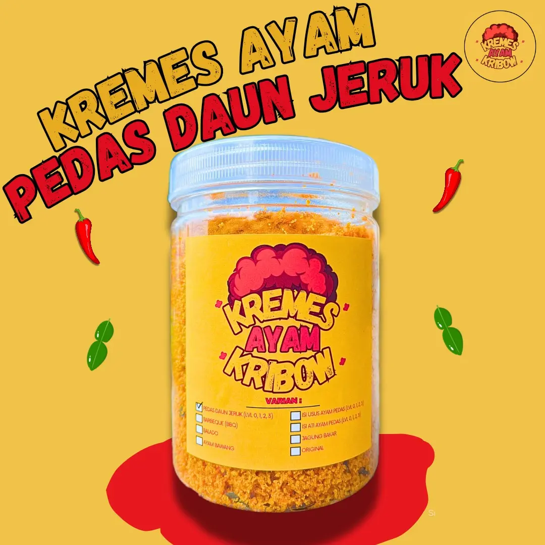 KREMES AYAM RASA PEDAS DAUN JERUK 250gr - KREMESAN AYAM KRIBOW KALDU AYAM ASLI