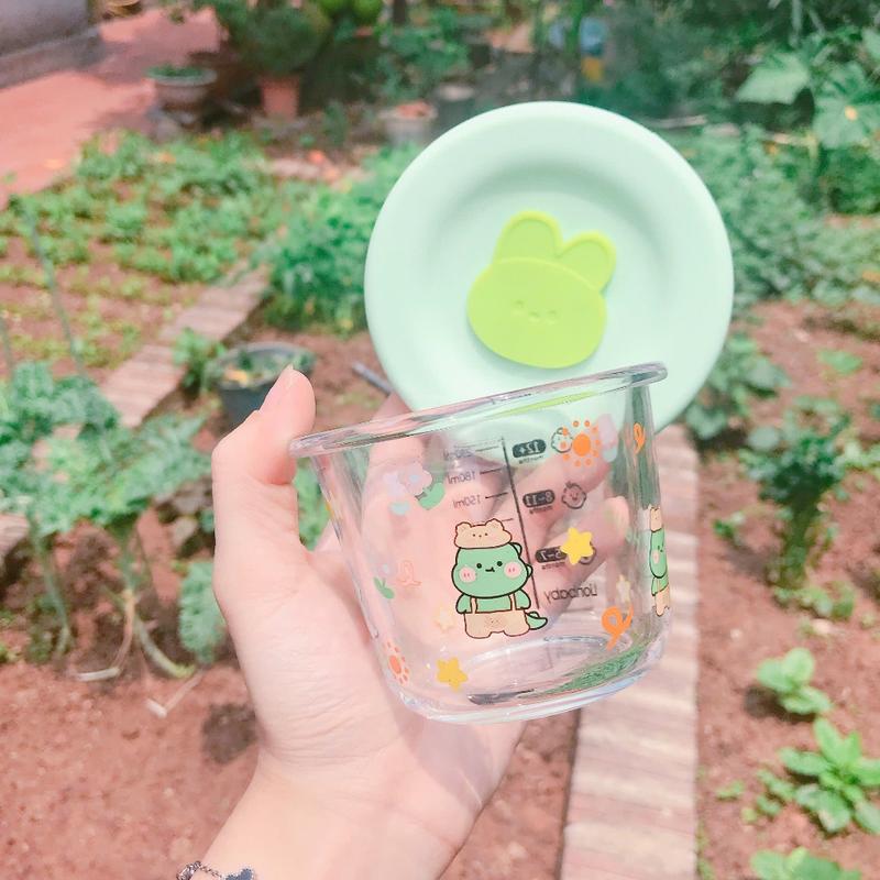 Trữ Thủy Tinh Trữ Đông,Trữ Đồ Ăn Dặm Hộp trữ đông,cốc nấu cháo thủy tinh Có Vạch chia ml