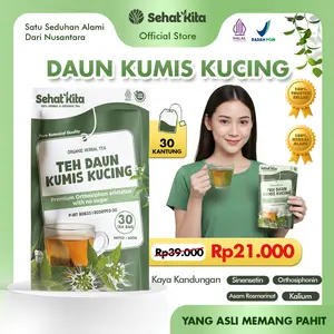 SEHATKITA Teh Daun Kumis Kucing organik Isi 30 Tea bag teh Herbal JSR- 30 Tea bag minuman