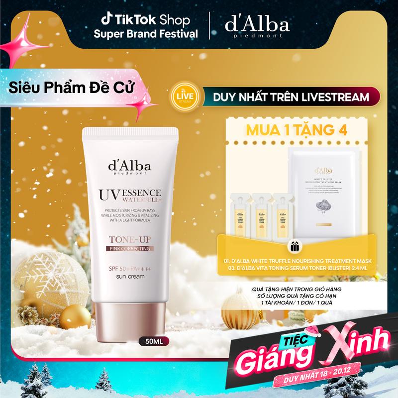   SBF  Kem chống nắng thuần chay d'Alba Waterfull Tone-Up Sun Cream SPF50 + PA + + + + 50ml 
