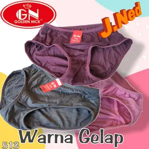 J513 (3 6 12 Pcs) Golden Nick Celana Dalam Wanita Remaja Dan Dewasa, Cd Cewek Size M L Xl 3l