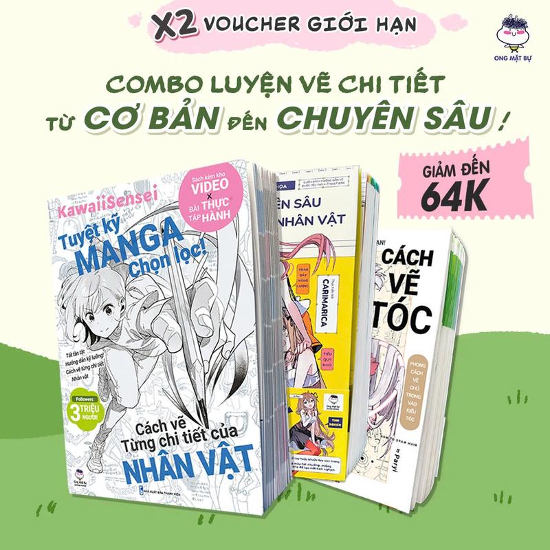 Combo Sách Luyện Vẽ Từ Cơ Bản Đến Chuyên Sâu - Hợp Tác Với Nhà Xuất Bản&Họa Sĩ Danh Tiếng,Uy Tín Tại Nhật Bản-Ong Mặt Bự