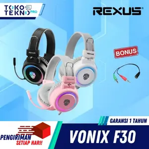 【FREE SPLITTER】Rexus F30 Vonix LED RGB Gaming Headset Microphone Earphones Headphones Earphone