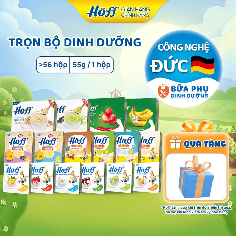  Combo trọn bộ dinh dưỡng sữa chua váng sữa cháo sữa phô mai trẻ em Hoff ăn dặm bổ sung dưỡng chất vitamin men lợi khuẩn canxi protein DHA chất xơ - Food 