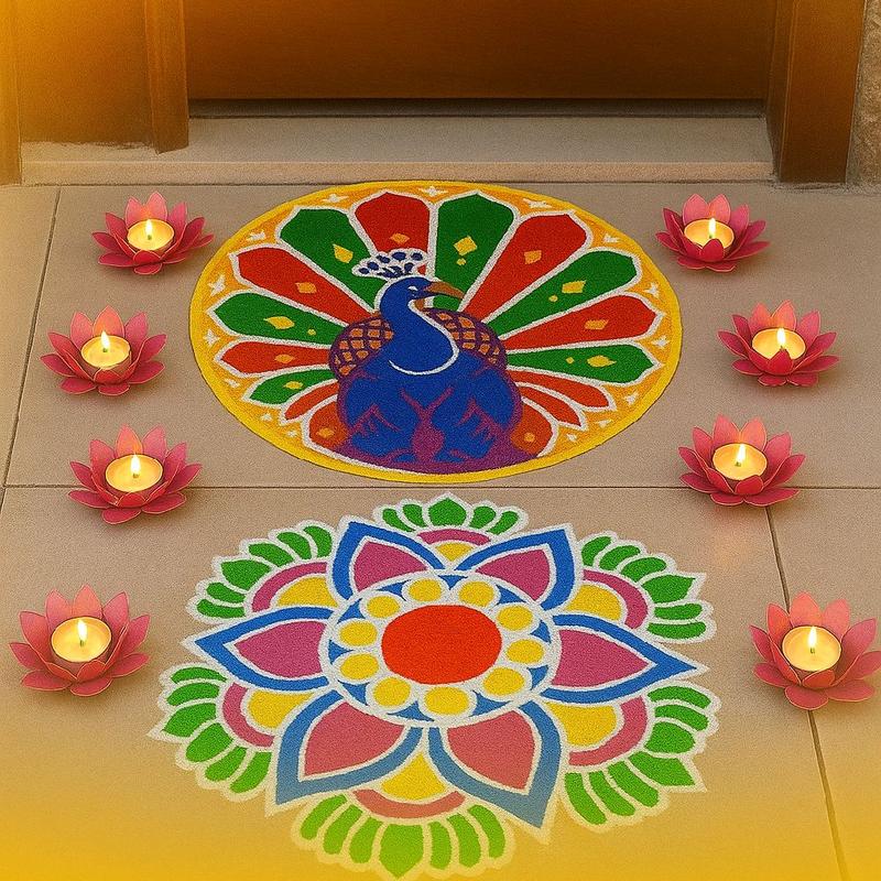 Reusable MDF BOARD RANGOLI KOLAM (16 inch) - TikTok Shop Malaysia