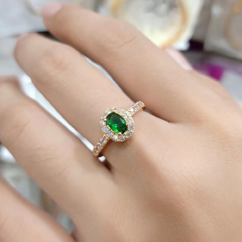 Cincin Wanita Model Mata Oval Warna Biru Hijau Elegan Aksesoris Perhiasan Rings Elegan Dewasa Hadiah 3