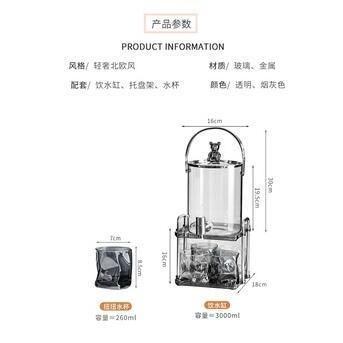 Product Introduction of Sier Bear Glass Cold Kettle With Faucet Large Capacity Bucket Water Cup Set Household Fruit Tea Beverage 6