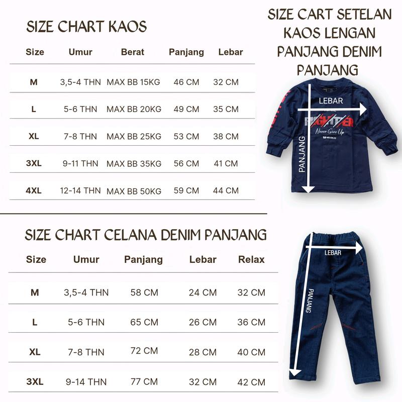 Product Introduction of Setelan Kaos Anak Laki Laki Lengan Panjang Celana Jeans Panjang Terbaru Usia 3-12 Tahun 0
