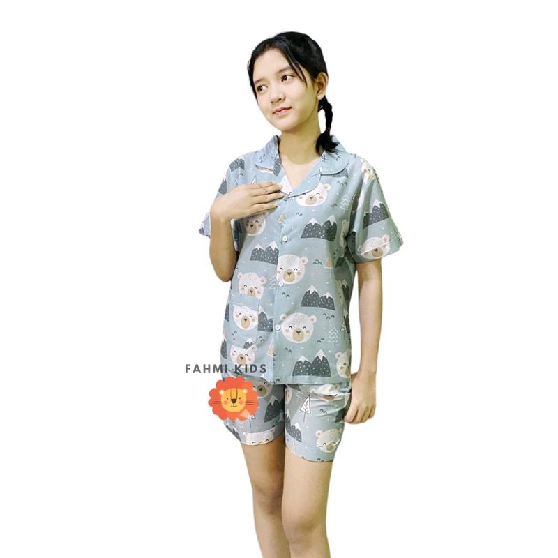 Piyama wanita bahan kain katun premium,baju lengan pendek,celana pendek pake saku paspoal/saku bobok 4