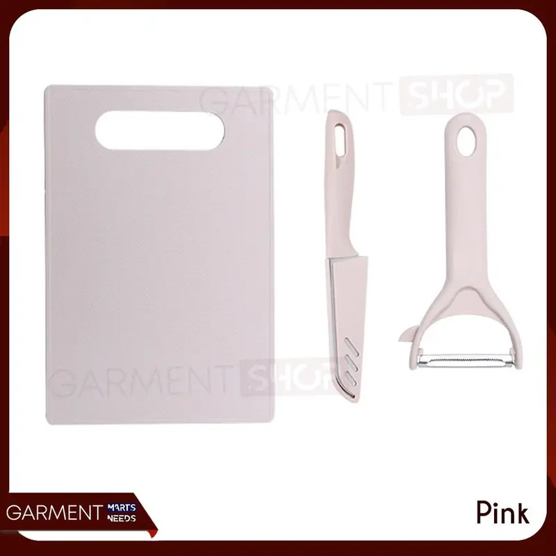 Pisau Set Talenan 3 in 1 Pengupas Kulit Buah Sayur Serbaguna Stainless Kitchenware 7