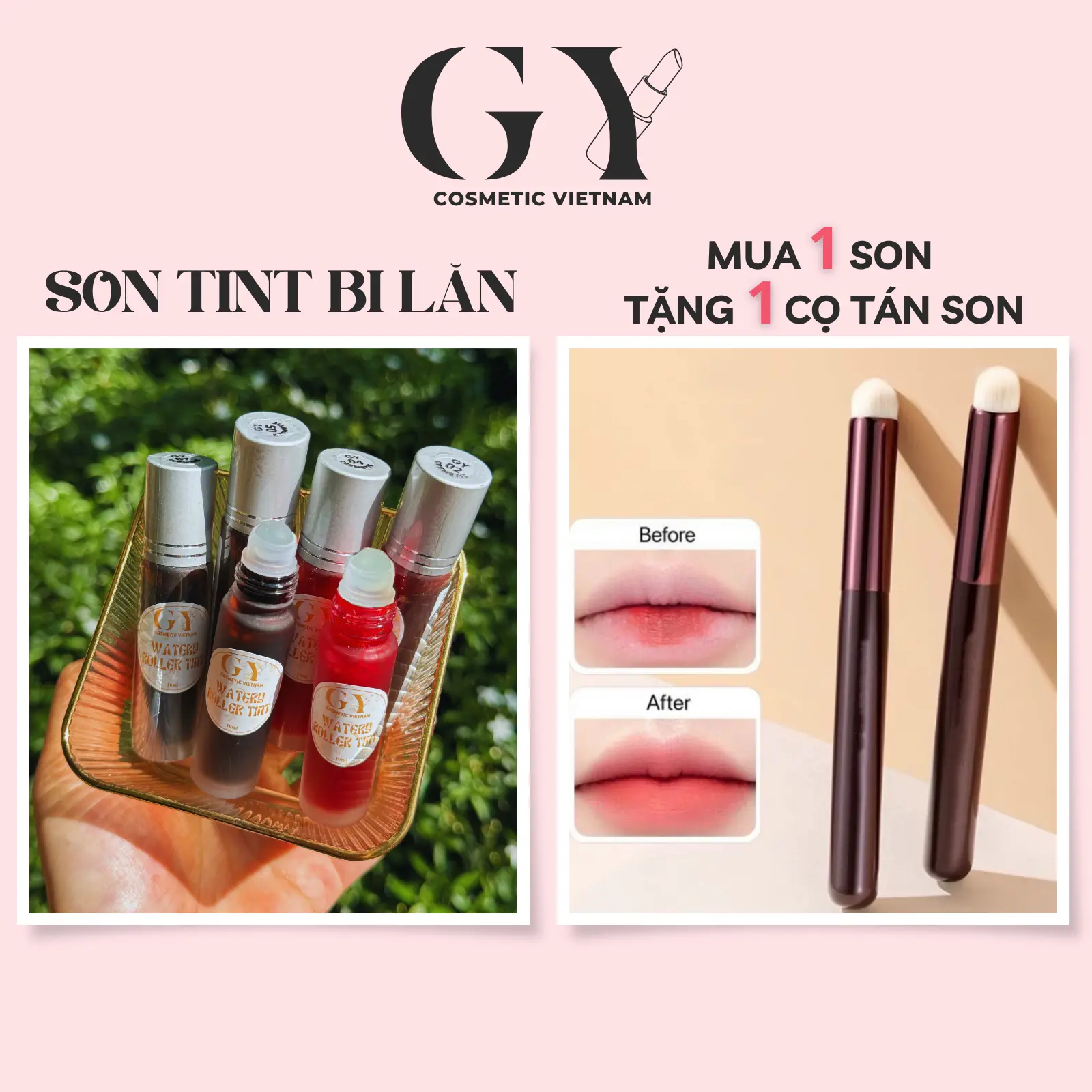 [Gcl] Son Tint Lì Bi Lăn Gy Cosmetic Mỹ Phẩm Trang Điểm Son Môi Nữ Women