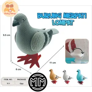 Daebak Mainan Burung Merpati Putar Bergerak Melompat Lucu