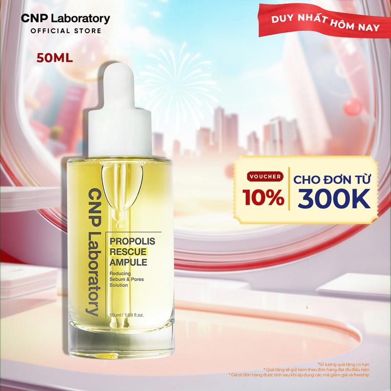 CNP Laboratory Official Tinh chất keo ong cho da dầu phục hồi làn da tẩy tế bào chết CNP Propolis Rescue Ampule 50ML
