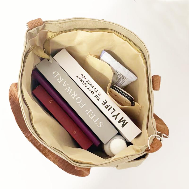 Product Introduction of Túi Vải Tote Nhật Bản, Dày Dặn, Nhiều Ngăn, Phong Cách Thường Ngày Thích Hợp Cho Học Sinh, Có Thể Mang Theo Bằng Tay Hoặc Đeo Một Bên Vai, Túi Đeo Chéo, Lý Tưởng Cho Trường Học, Thiết Kế Đơn Giản 17