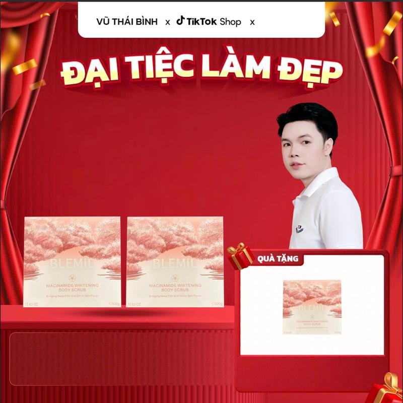 KOL Vũ Thái Bình Mua 2 Tặng 1 Tẩy Tế Bào Chết Kiêm Sữa Tắm Hỗ Trợ Trắng Da Blemil #Mùi Cherry 500g