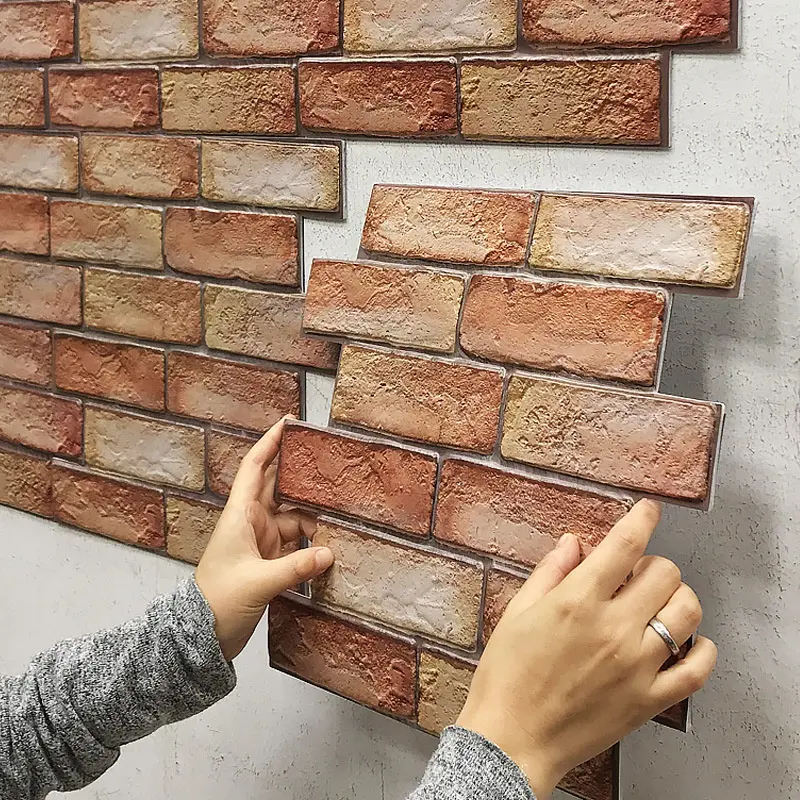 30cmX30cm 3D Imitation Brick Wall Stickers DIY Removeable Self-adhesive Waterproof Wallpaper Living Room Kitchen Art Decoration