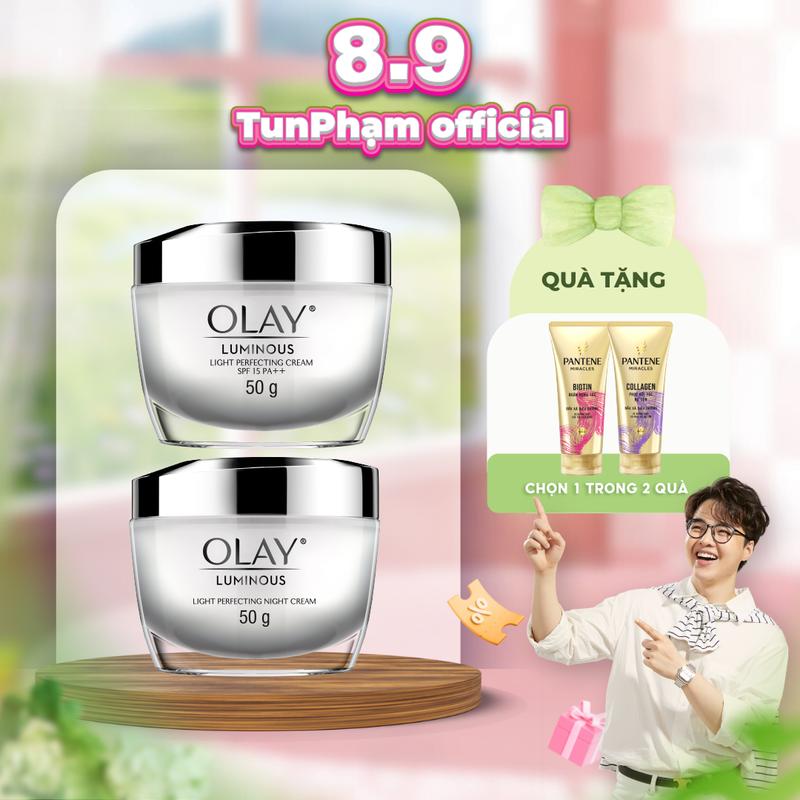 [ĐỘC QUYỀN TUN PHẠM] Kem Dưỡng Ẩm Ngày & Đêm Dưỡng Sáng Da OLAY LUMINOUS 50G X2 Tặng 1 Dầu Xả Pantene Phục Hồi Hư Tổn Hoặc Ngăn Rụng Tóc ( size 150ml )