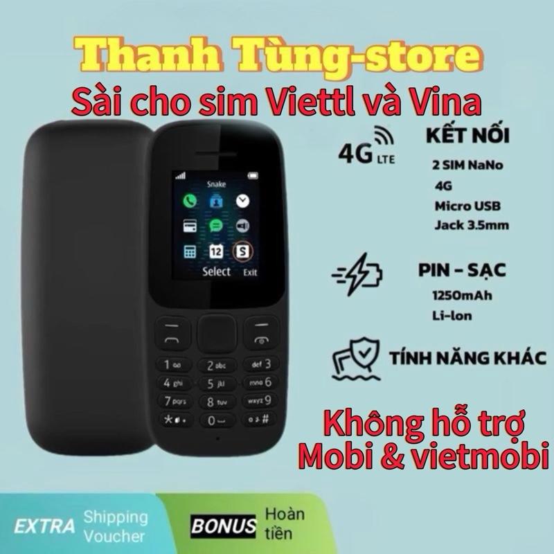 Điện thoại 105 4G(2019)| Hỗ trợ sim 4G Viettell Và Vina| Loa To | Sóng Khoẻ| 2 Sim | Máy mới full box