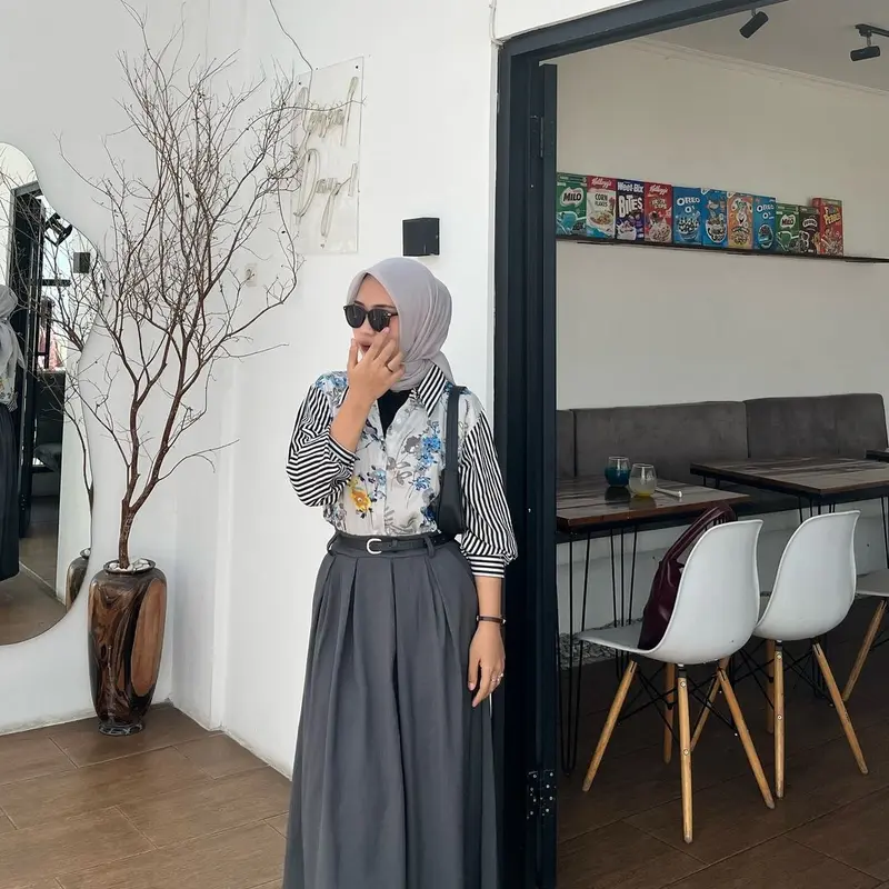 Kemeja Wanita Jumbo Rayon Kombinasi Busui Motif Janeva By Kamalin 4