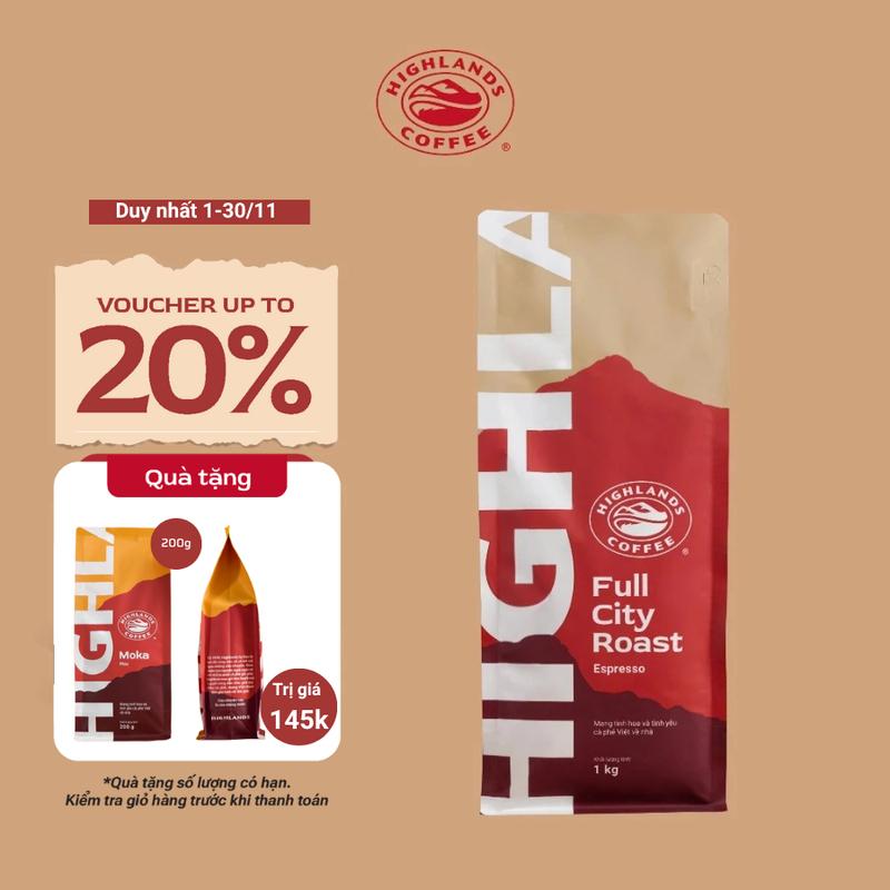  Cà phê rang Full City Roast Highlands Coffee gói 1kg 