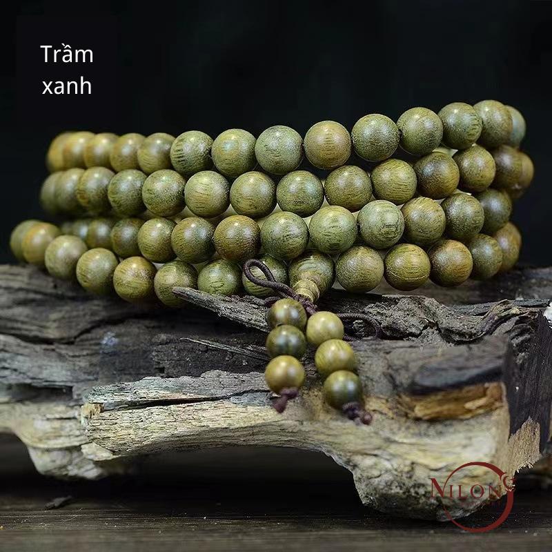  Milon Vòng tay gỗ đàn hương xanh lá  108 chiếc nhiều bọc giản dị đa năng hạt Phật collectables-autograph Phụ Kiện 