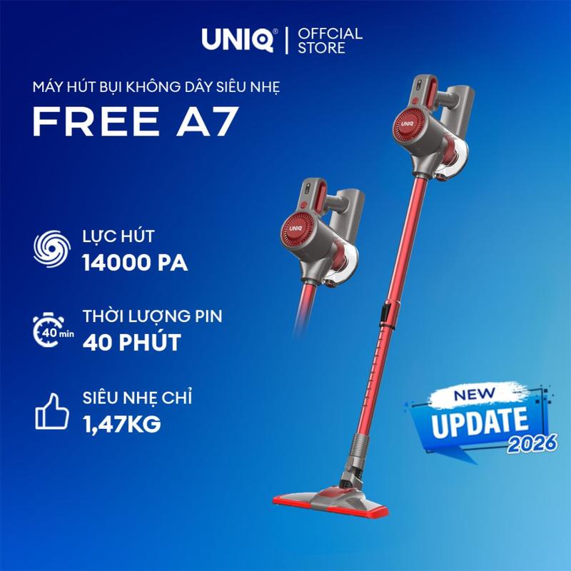 Máy hút bụi cầm tay không dây UNIQ Free A7 chính hãng đa năng hút bụi mini giường nệm ô tô ghế sofa