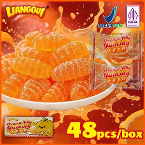 [HALAL] LIANGGUI Jeli Permen Rasa Jeruk – Pilihan Cemilan Premium untuk Perayaan Hari Raya Idul Fitri, Dibuat dengan Aroma Jeruk Alami, Tekstur Lembut dan Kenyal, Cocok untuk Santai di Rumah/Berbagi di Pertemuan & Cemilan Ringan Sehat Anak-anak