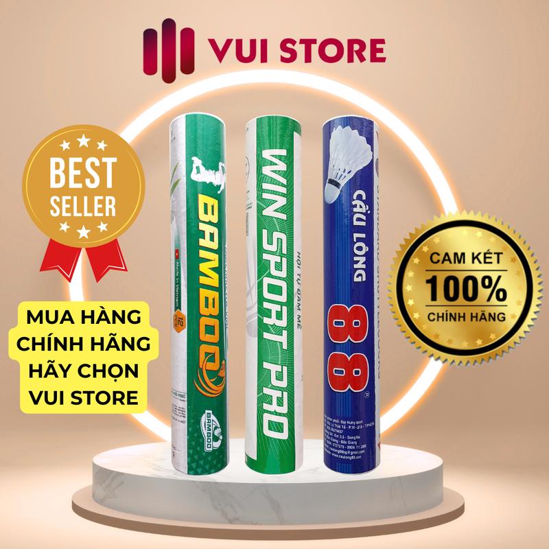 Quả cầu lông Thi Đấu - Bamboo Xanh Lá - Cầu 88 - Hộp 12 quả cầu lông mới 100% - Hàng chính hãng