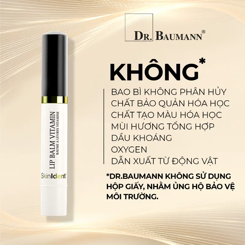 Dưỡng hồng môi Skinident Lip Balm từ Đức, Thụy Sỹ thương hiệu Dr.Baumann 6