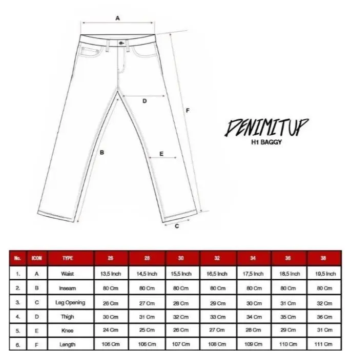 H-1 CELANA JEANS BAGGY CREAM BLUE 5