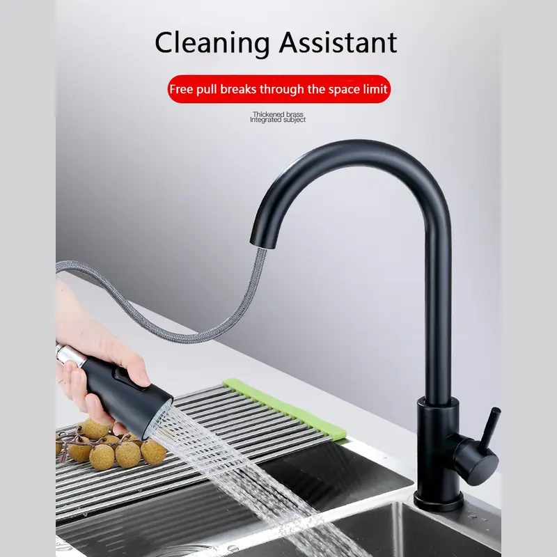 【Siap Stok COD】Sink Tarik Keran Cuci Piring Fleksibel Stainless Faucet Sprayer kran  Kitchen sink kran air cuci piring 5