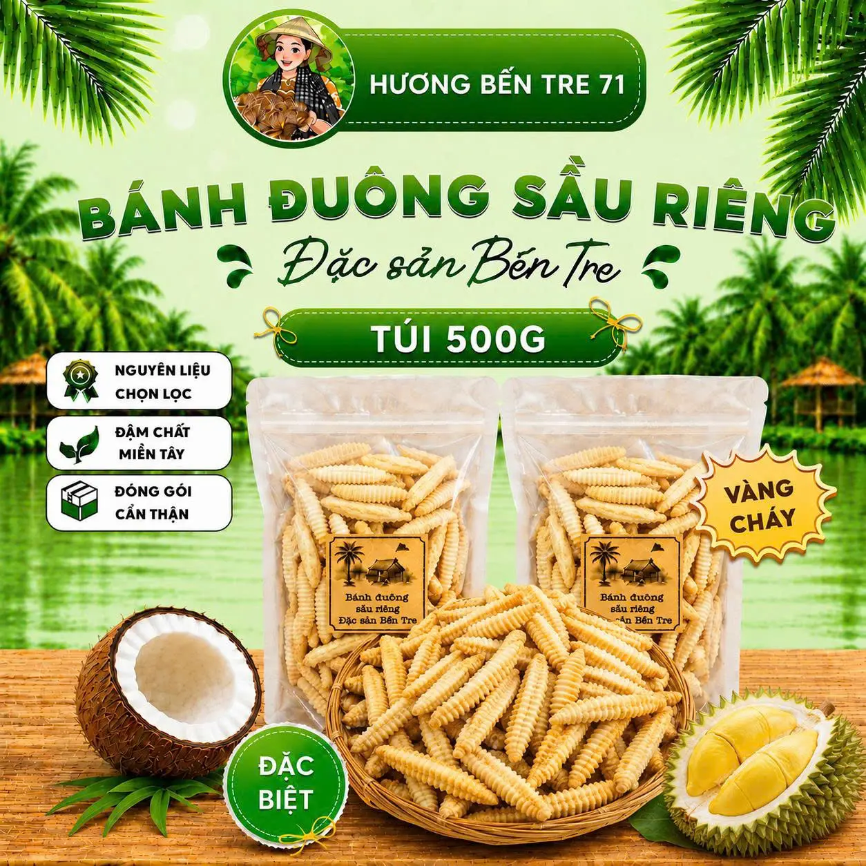 {Đuông Cháy} Bánh Đuông Sầu Riêng - Bánh Con Sùng