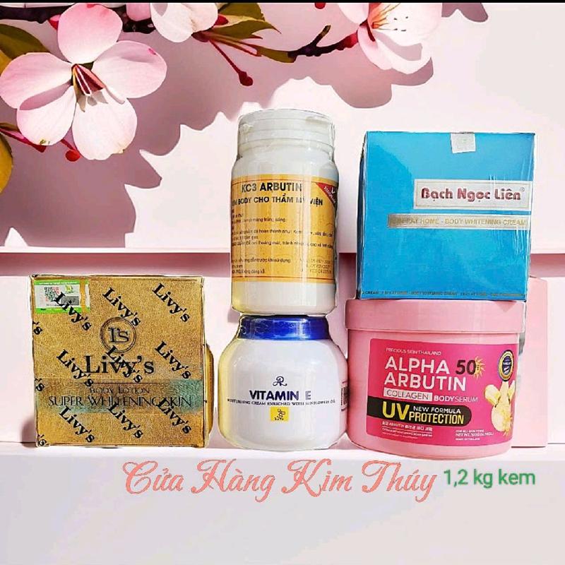[5 Món] Bộ Sản phẩm kem Bạch Ngọc Liên Xanh+...   Bộ gần 1.3 kg Kem - hỗ trợ dưỡng  trắng da Kem Dưỡng Body Dưỡng Da Body Làm Đẹp Da Women Nữ Vitamin E