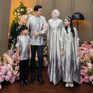 Dumma.id - Set Sarimbit Khadijah Sarimbit  Silk Armani Mix Ceruty Babydoll Set Keluarga