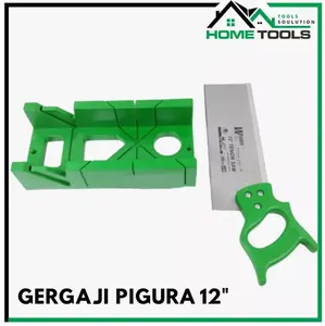Gergaji Pigura Manual 300mm 12" inch Untuk List Plank Plafon Sudut Punggung Sambungan Set Mitre Box