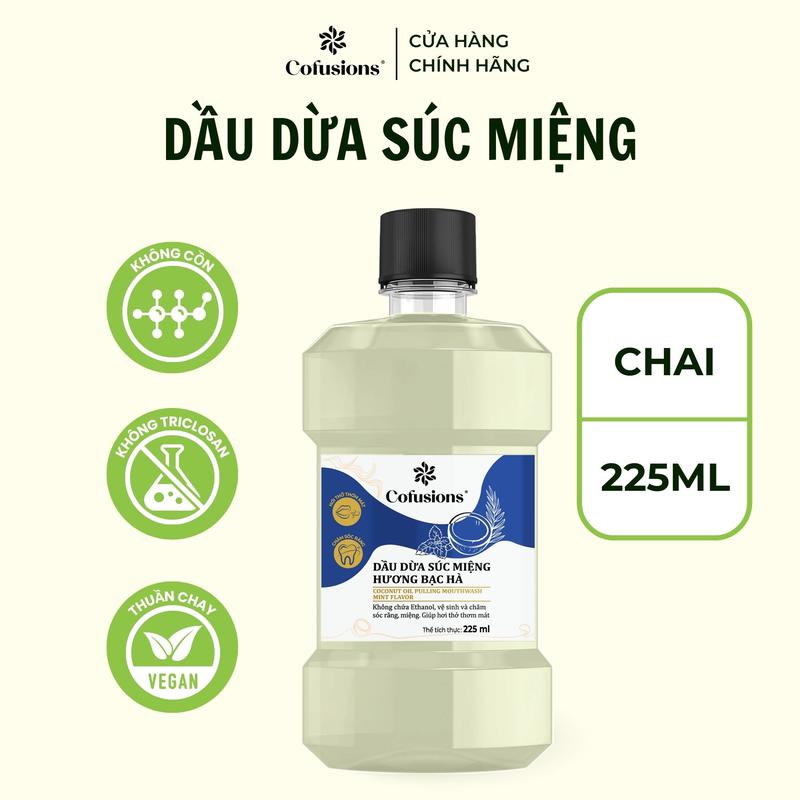 Dầu dừa súc miệng Hương Bạc Hà thơm mát Cofusions - Chai 225ml