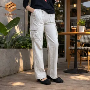 Sabirafashion Celana Kulot Cargo Pants Highwaist Jumbo Bahan Drill Korean Style Panjang Tebal Casual Loose dengan 5 Ukuran M hingga XXXL untuk Berbagai Ukuran Badan