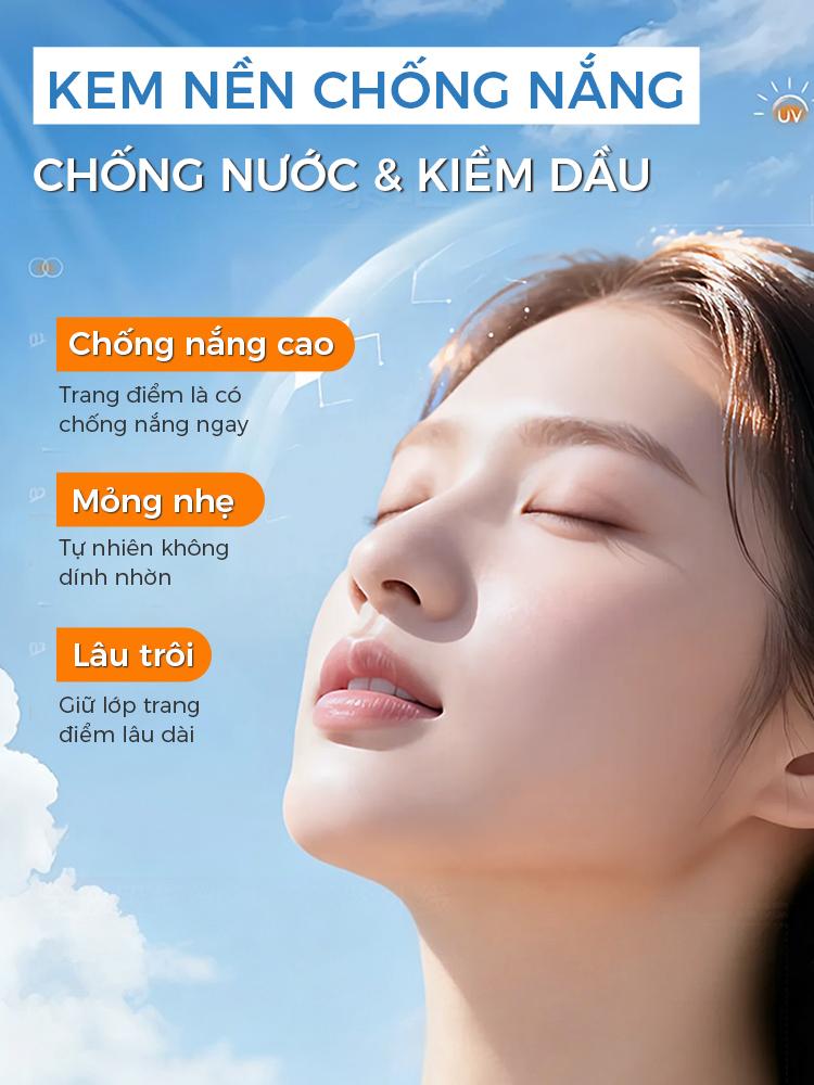 Hình ảnh Lâu Trôi Makeup Chống Nắng「Chai Lùn Bạc」Kem Nền DOPI SPF30 PA+++ Chống Mồ Hôi, Che Phủ Nhẹ Nhàng, Kiềm Dầu, Giữ nền Không Phai 35ml 8