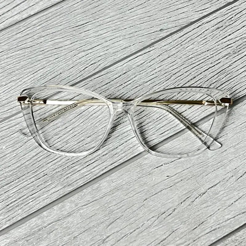 {BELI 1 GRATIS 1 KACAMATA NORMAL}Kacamata terlaris semi cat eye keysha 9012 bisa custom minus cylinder Frame Lensa Plastik Bluecromic Eyewear Titanium Hitam Glasses Photocromic Wanita 1
