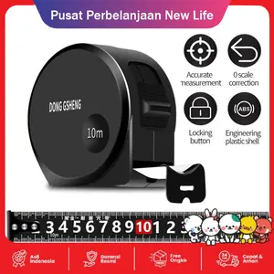 Pengukur Panjang Multi-Ukuran yang Tahan Lama Tersedia dalam pilihan 3m/5m/10m Tahan benturan dan tahan goresan Cocok untuk proyek DIY rumah tangga dan tugas pengukuran sehari-hari