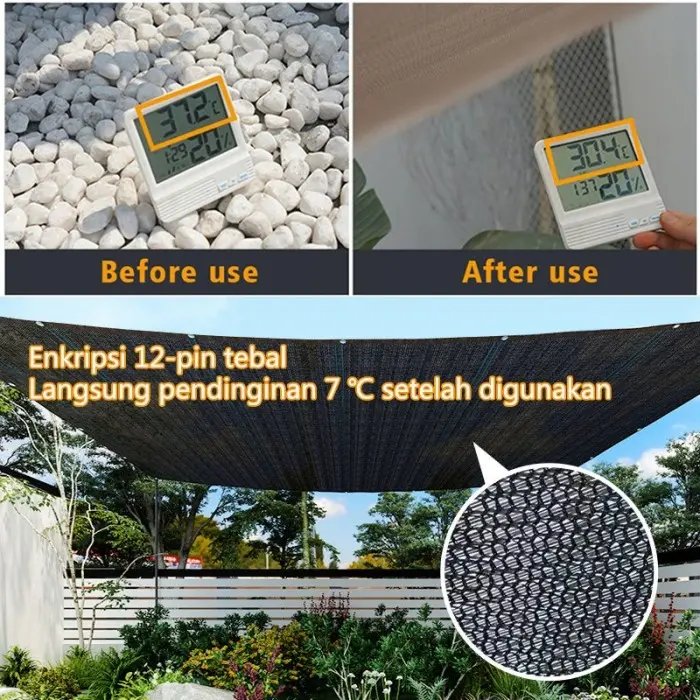 Paranet 99% Anti-UV Jaring Lebar 2/3/4/5/6 Meter Shading Net Nylon Anti Panas Tahan Lama Berventilasi Enkripsi 12 - Pin Jaring Paranet Dapat Dilindungi Dari Sinar Matahari Tali Tarik Dan Klem Pengikat Diberikan Secara Gratis 1