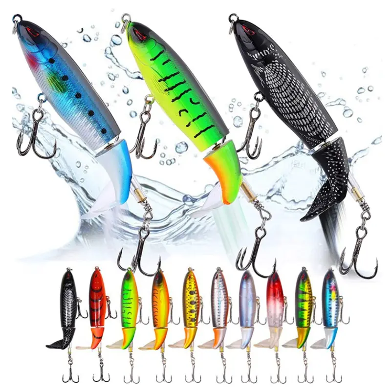 13g /35g Rotating Tail Popper Floating Lure Propeller Tractor Sea Fishing Lure Hard Bait Floating Water Pencil Road Sub Bait