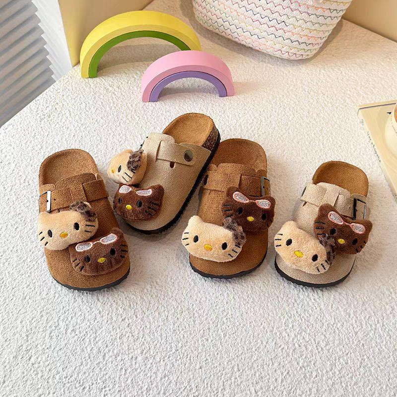   Form nhỏ Dép sục da lộn - Dép đế trấu siêu nhẹ cho bé phong cách thời trang sành điệu chống trơn cho bé 