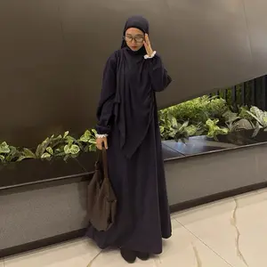 MINARA Dress by MAISAYA.ID | Stripe Premium Bahan Mallorca Lembut Nyaman Tebal dan Tidak Menerawang Dress Muslim  Wanita Hitam Formal gamis 2026 trend terbaru