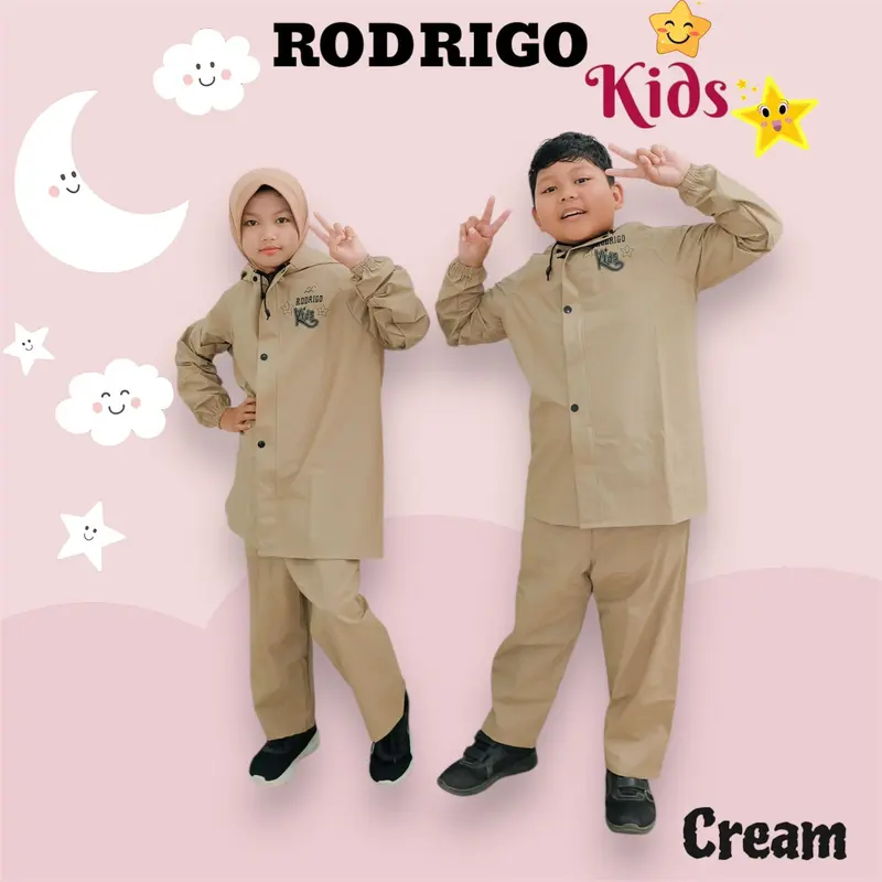 Rodrigo jas hujan anak cowok cewek pvc tebal anti air 6