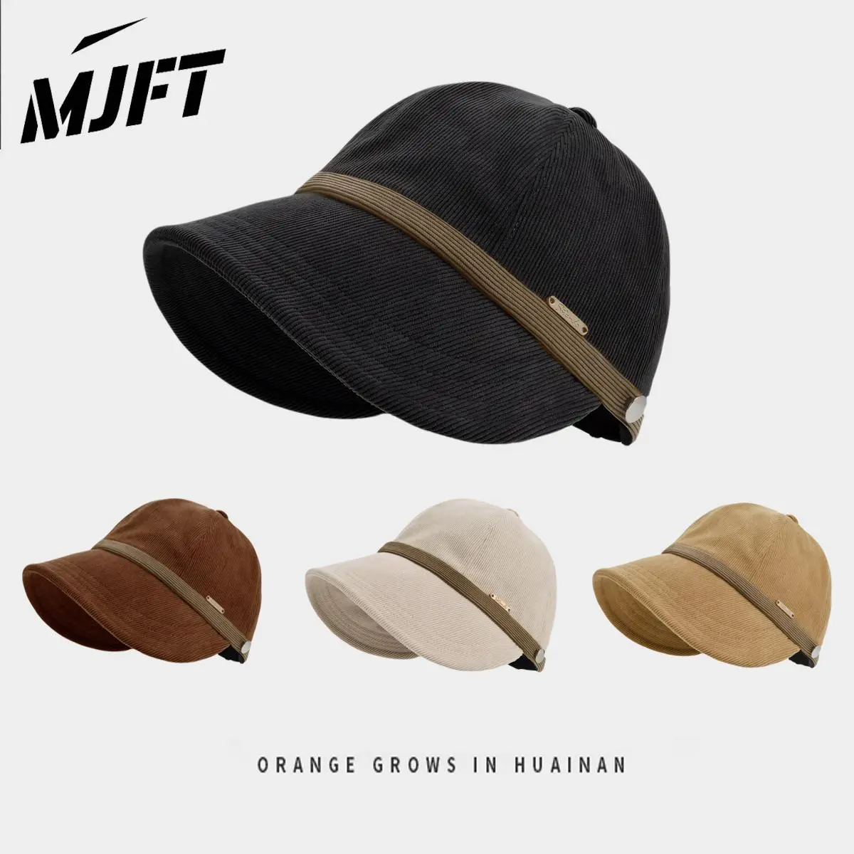 Nón chống nắng nữ dáng bucket MJFT nhung tăm, gắn nút treo khẩu trang, phù hợp mọi độ tuổi