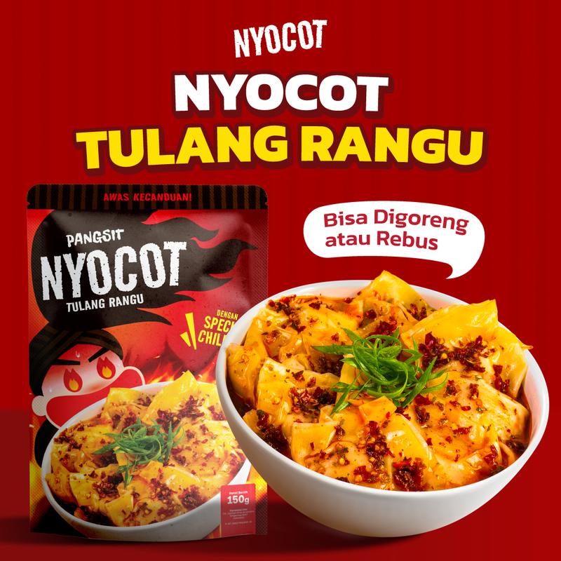 NYOCOT Pangsit Tulang Rangu Renyah Gurih / Cocok untuk Ngemil / Cemilan Pangsit Chili Oil / Makanan Instant 1